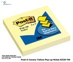 3M R330YW POSTIT POPUP NOTES 76X76MM 100 SHEETS YELLOW