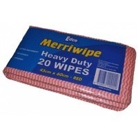 Edco Merriwipe Heavy Duty Wipe 60x45cm Red 20 Pack