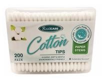 Real Care Cotton Tips Paper Stem 200PK
