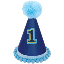 1st Birthday Boy Blue Cone Hat