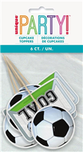 3D Soccer Cupcake Toppers 6pk