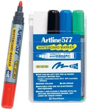 ARTLINE 577 DRY SAFE WHITEBOARD MARKERS BULLET 20MM WALLET 4