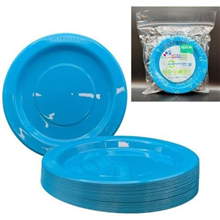 AZURE BLUE ROUND LUNCH PLATE 20PK ALP