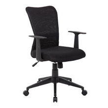 Ashley Typist Chair Medium Mesh Back with Arms Black