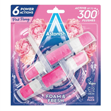 Astonish Foam Fresh Toilet Blocks Pink Peony 2pk