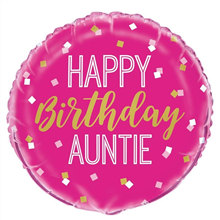 BALLOON FOIL 18 HAPPY BDAY AUNTIE UNINFLATED
