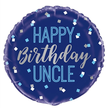 BALLOON FOIL 18 HAPPY BDAY UNCLE UNINFLATED