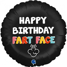 BALLOON FOIL 18 HBD FART FACE G78087 UNINFLATED
