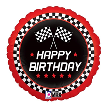 BALLOON FOIL 18 Hbd Chechered Flag Uninflated