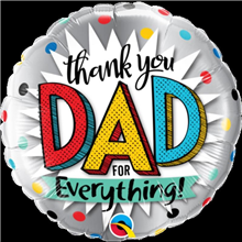 BALLOON FOIL 18 THANK YOU DAD UNINFLATED
