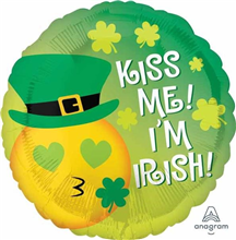BALLOON FOIL 18 ST PATS KISS IRISH UNINFLATED