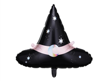 BALLOON FOIL 19 HALLOWEEN BLACK WITCH HAT UNINFLATED