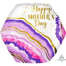 BALLOON FOIL 23 MOTHERS DAY WATERCOLOUR GEODE UNINFLATED