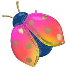 BALLOON FOIL 32 COLOURFUL LADY BUG UNINFLATED