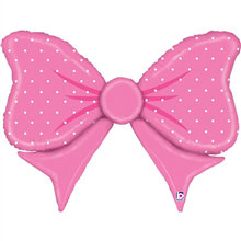 BALLOON FOIL 35 PINK BOW UNINFLATED