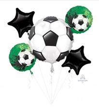 BALLOON FOIL BOUQUET GOAL GETTER 5PK UNINFLATED