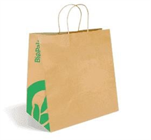 BIOPAK BROWN PAPER BAG TWIST HANDLE JUMBO 10PK