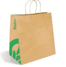 BIOPAK BROWN PAPER BAG TWIST HANDLE JUMBO 150CTN