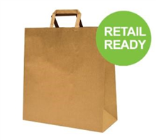 BROWN PAPER BAG FLAT HANDLE 340X320X140MM 250CTN
