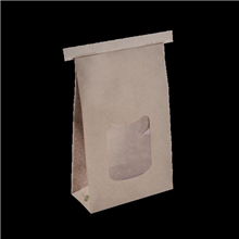 BROWN PAPER BAG LARGE WINDOW TIN TIE