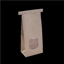 BROWN PAPER BAG MEDIUM WINDOW TIN TIE