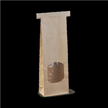 BROWN PAPER BAG SMALL WINDOW TIN TIE