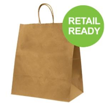 BROWN PAPER BAG TWIST HANDLE 330X300X180MM 250CTN