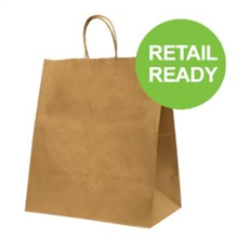 BROWN PAPER BAG TWIST HANDLE 330X300X180MM