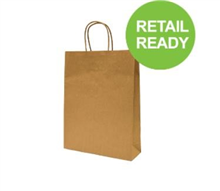 BROWN PAPER BAG TWIST HANDLE 340X260X80MM 25PK