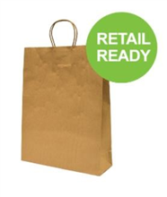 BROWN PAPER BAG TWIST HANDLE 420X320X110MM 25PK