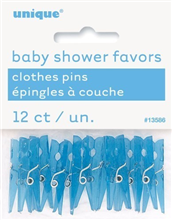 Baby Shower Clothes Pins Blue 12 Pack