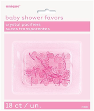 Baby Shower Pacifiers 1 Crystal Pink 18 Pack