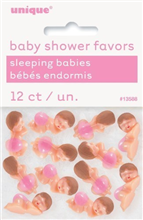 Baby Shower Sleeping Baby With Pink Diaper 12 Pack