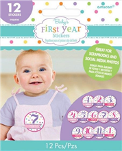 Babys First Year Stickers Month by Month Girl