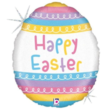 Ballon Foil 18 Happy Easter Egg Uninflated 