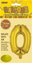 BALLOON FOIL 14 GOLD 0  SelfInflating