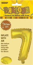BALLOON FOIL 14 GOLD 7  SelfInflating