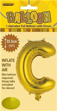 BALLOON FOIL 14 GOLD C  SelfInflating