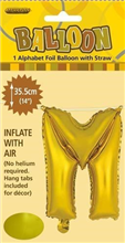 BALLOON FOIL 14 GOLD M  SelfInflating