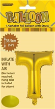 BALLOON FOIL 14 GOLD T  SelfInflating