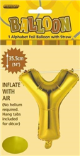 BALLOON FOIL 14 GOLD Y  SelfInflating