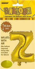 BALLOON FOIL 14 GOLD Z  SelfInflating