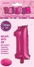 BALLOON FOIL 14 HOT PINK 1  SelfInflating