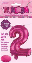 BALLOON FOIL 14 HOT PINK 2  SelfInflating