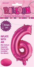 BALLOON FOIL 14 HOT PINK 6  SelfInflating