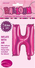 BALLOON FOIL 14 HOT PINK H  SelfInflating