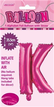 BALLOON FOIL 14 HOT PINK K  SelfInflating