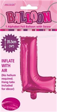 BALLOON FOIL 14 HOT PINK L  SelfInflating