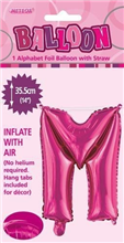 BALLOON FOIL 14 HOT PINK M  SelfInflating