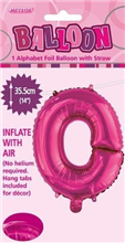BALLOON FOIL 14 HOT PINK O  SelfInflating